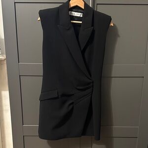 Zara Black Twist Detail Blazer Dress